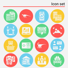 16 pack of objective  filled web icons set