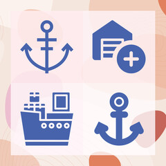 Simple set of maritime related filled icons