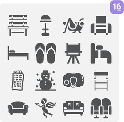 Simple set of demographic related filled icons.