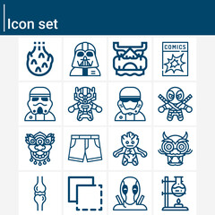 Simple set of con related lineal icons.