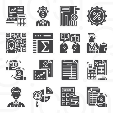 16 pack of contributed  filled web icons set