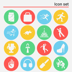 16 pack of pray  filled web icons set