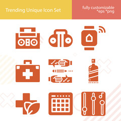 Simple set of drugs related filled icons.