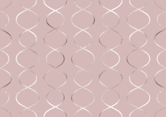 Decorative striped geometric seamless pattern with silver texture.