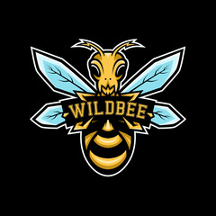 wild bee sport logo or mascot logo