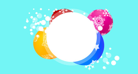 Beautiful Christmas balls background. Merry Christmas and happy New Year related flat style vector illustration.