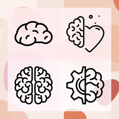 Simple set of tumour related lineal icons
