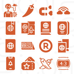 16 pack of characteristic  filled web icons set