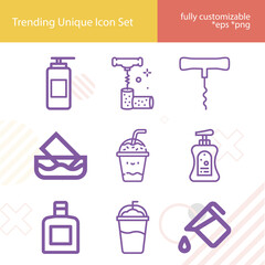 Simple set of graceful related lineal icons.