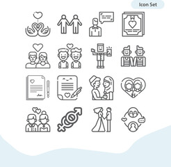 Fototapeta premium Simple set of divorced related lineal icons.