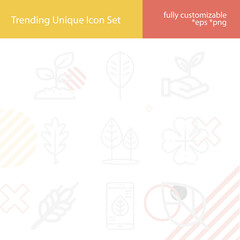 Simple set of lily pad related lineal icons.