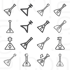 16 pack of balalaika  lineal web icons set © Nana