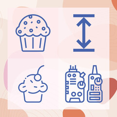 Simple set of measuring related lineal icons