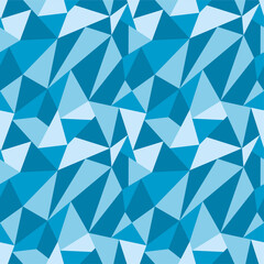 Seamless pattern of geometric figures in cold colors. Abstract textile print. Vector illustration.