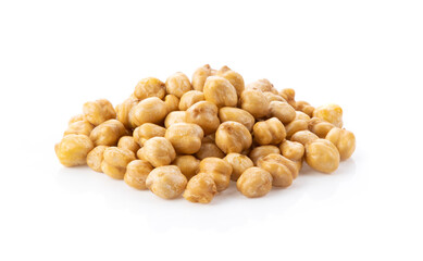 Chick peas on white background