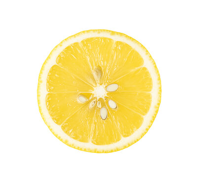 Sliced lemon fruit on white background