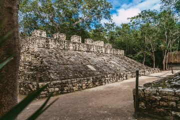 Fototapeta na wymiar Ancient Mayan city in Mexico. Ruins of the city of Coba, Yucatan