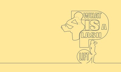 Portrait of elegant woman with smartphone. Internet searching. What is a lash lift question