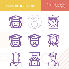 Simple set of gradual related lineal icons.