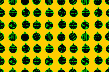 Vector Seamless pattern with Christmas tree balls. New year Xmas backgrounds textures. For greeting cards, wrapping paper, packaging, fabric, prints