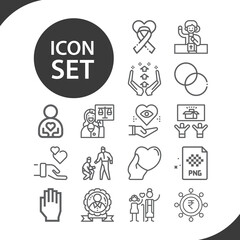Simple set of honesty related lineal icons.