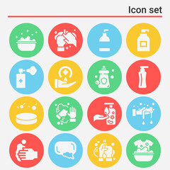 16 pack of passions  filled web icons set