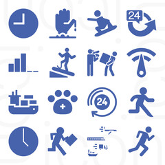 16 pack of endurance  filled web icons set