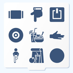 Simple set of 9 icons related to packed