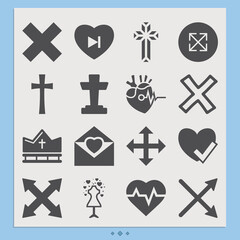Simple set of resurrection related filled icons.
