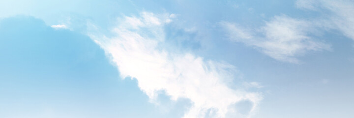 Blue sky with white cloud. The summer heaven is colorful clearing day Good weather and beautiful nature in the morning.