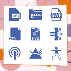 Simple set of 9 icons related to spreading