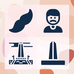 Simple set of commented related filled icons