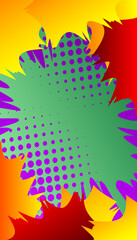 Comic book background with mostly green and purple zoom effect. Vector illustration.
