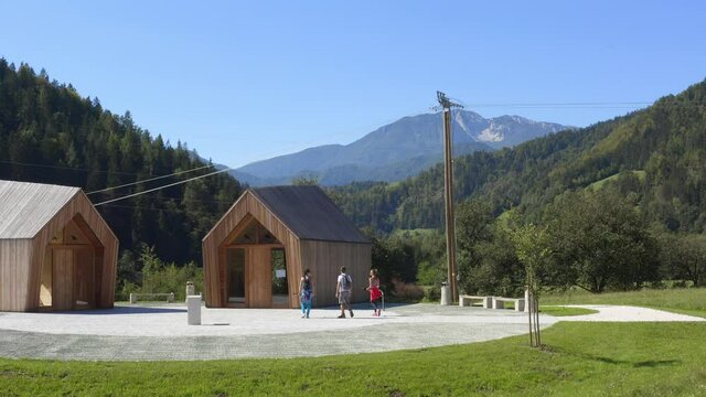 Ideal eco sustainable wooden housing tour Poljana Slovenia