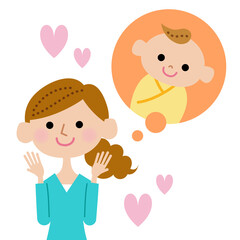 Fototapeta premium 赤ちゃんが欲しい女性