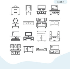 Simple set of medicine chest related lineal icons.