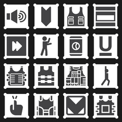 16 pack of exercised  filled web icons set