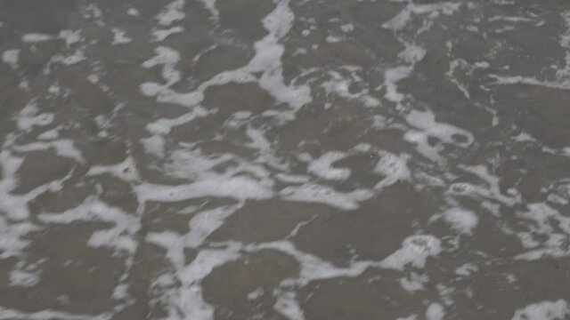 Close up Waves of the sea in marbela beach, Anyer. Indonesia.4K
