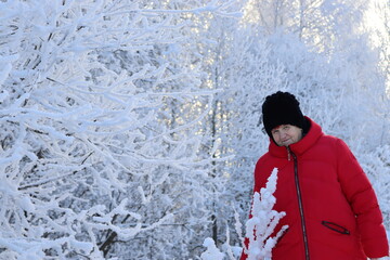 a woman in a fabulous new year's forest