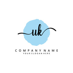 UK Initial handwriting logo template vector 