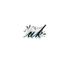 UK Initial handwriting logo template vector 