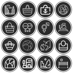 16 pack of geology  lineal web icons set