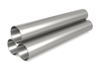 Metal pipes isolated on white background