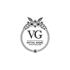 VG Initial handwriting logo template vector 