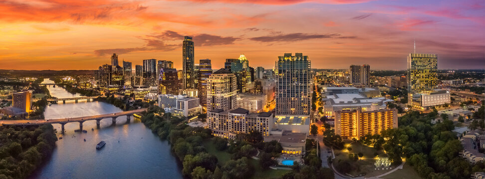Austin sunset near the river