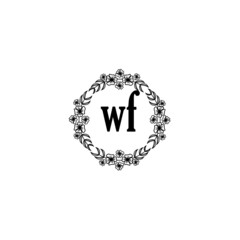 WF Initial handwriting logo template vector 