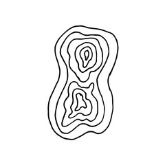  The malachite cut of the crystal is isolated on a white background. Hand-drawn vector illustration in Doodle style. Collection of mystical minerals for relaxing colorings, science book