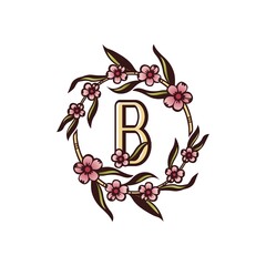 letter B bohemian logo design