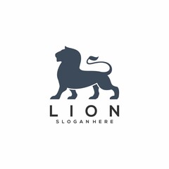 Logo illustration lion sillhouette Vector design