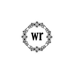 WR Initial handwriting logo template vector 